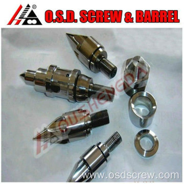 screw tip for injection screw components elements